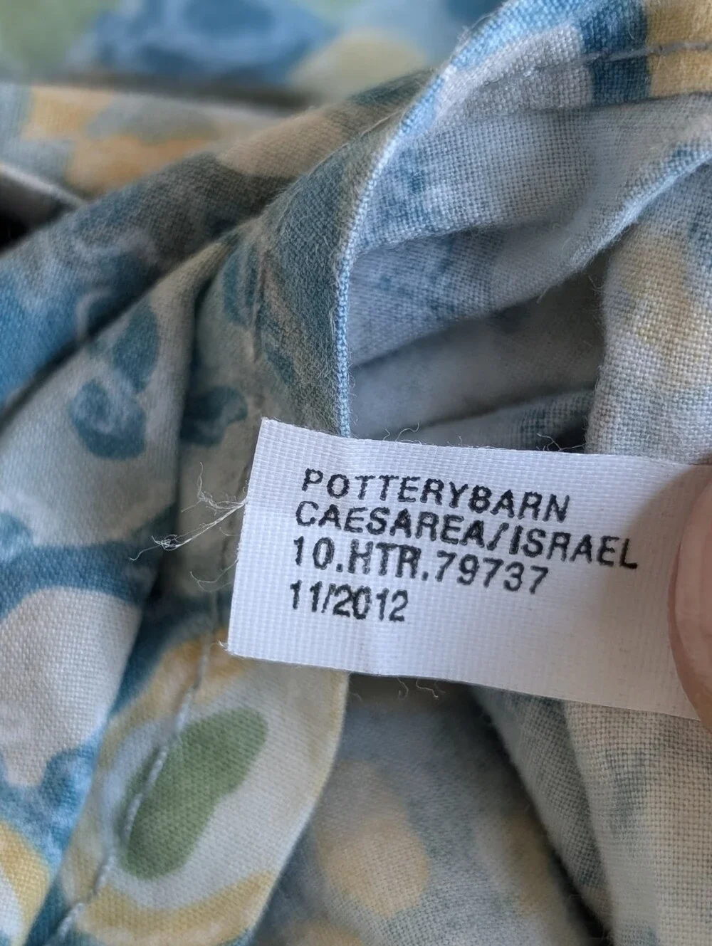 Pottery Barn Blue Green Paisley Cotton Full/Queen Duvet Cover 2012 Cooling